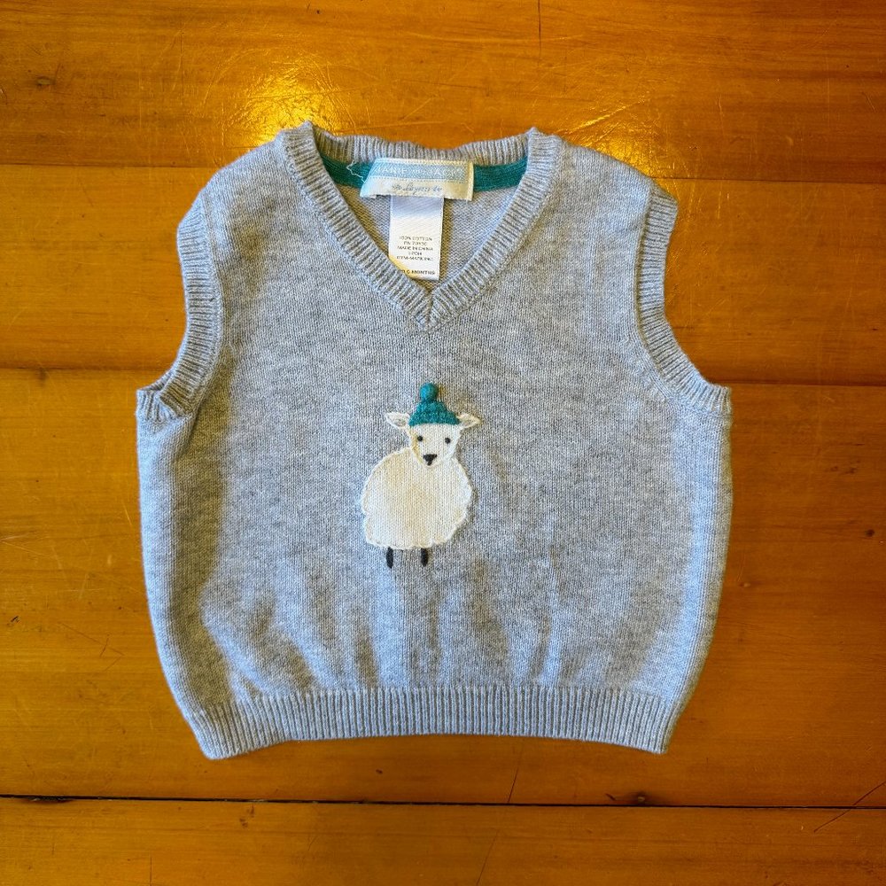 Janie and Jack Sheep Vest Sweater (3-6 months)